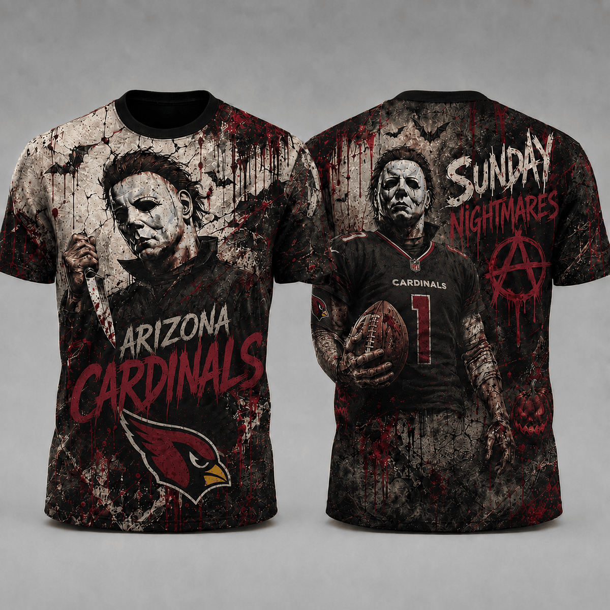 AC Premium NFL Michael Myers Sunday Nightmares 3D T-Shirt For Horror Football Fans