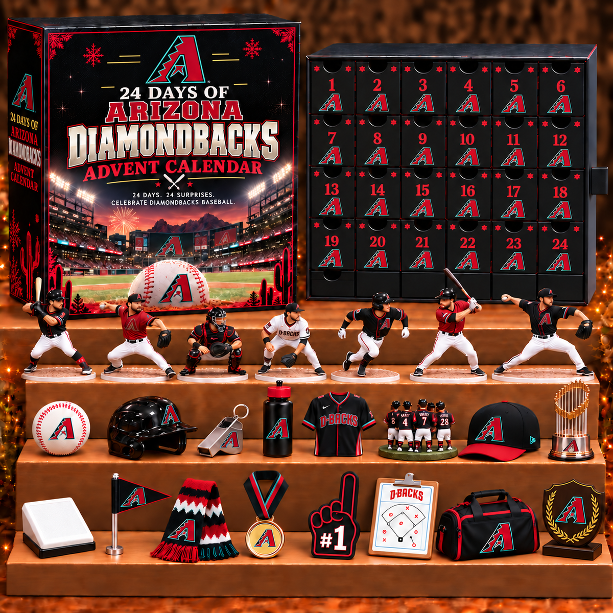 AD x MLB Personalized 24 Days Of Baseball Advent Calendar Blink Box