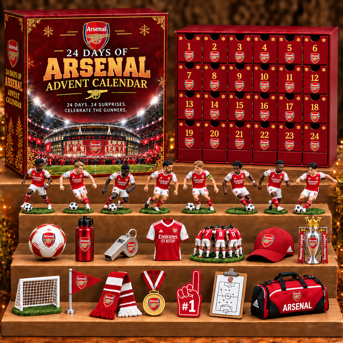 ARS x EPL Personalized 24 Days Of American Football Advent Calendar Blink Box
