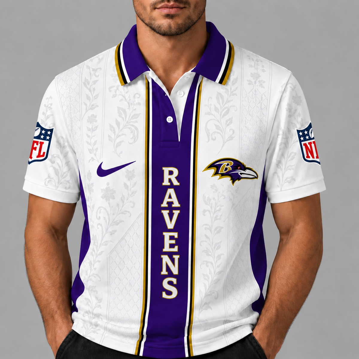 BR Premium NFL Floral Elegance Menƒ??s Polo Shirt