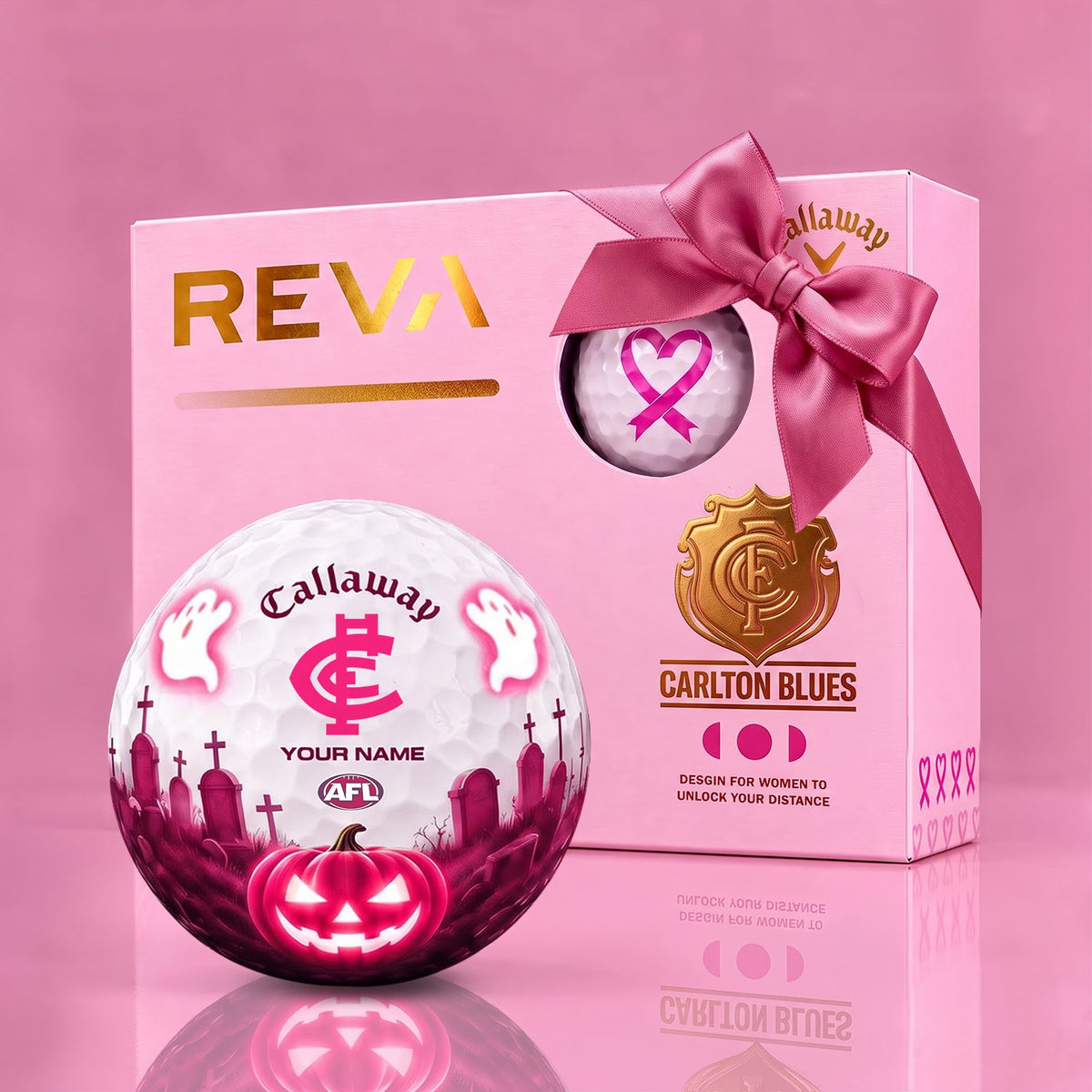 CALLAWAY REVA X SIGNATURE AFL CAR LUXURY SPOOKY NIGHT PERSONALIZED GOLF BALL FOR WOMEN TOURNAMENT LIMITED EDITION