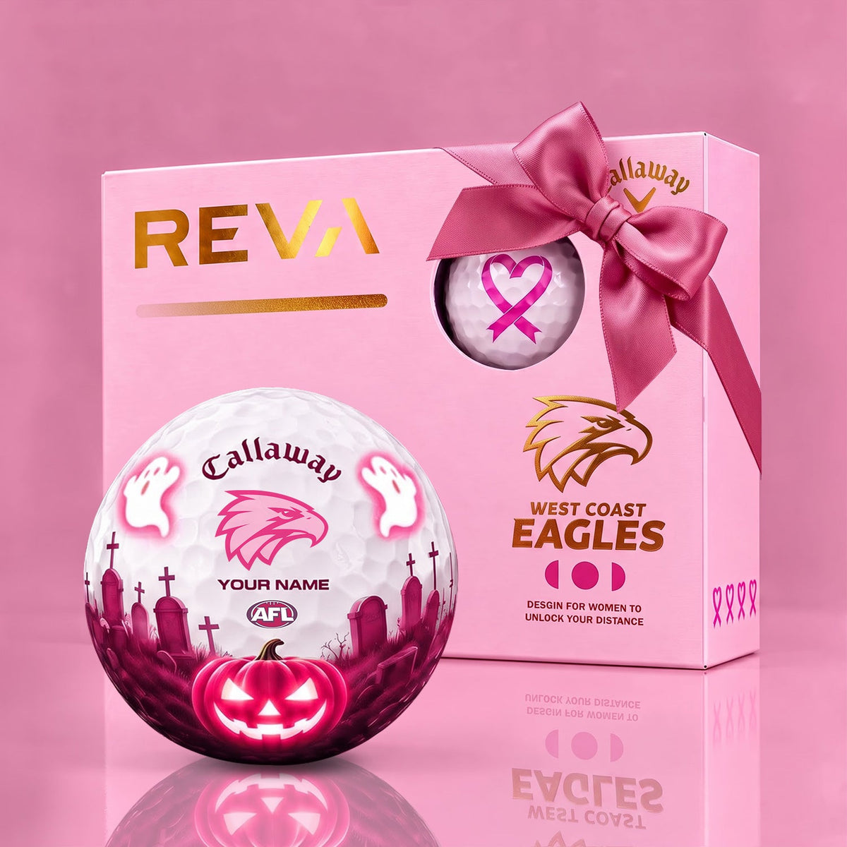 CALLAWAY REVA X SIGNATURE AFL WCE LUXURY SPOOKY NIGHT PERSONALIZED GOLF BALL FOR WOMEN TOURNAMENT LIMITED EDITION