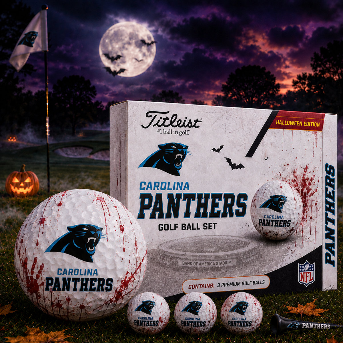 CAR x NFL Halloween Edition Golf Ball Set – 3 Premium Golf Balls