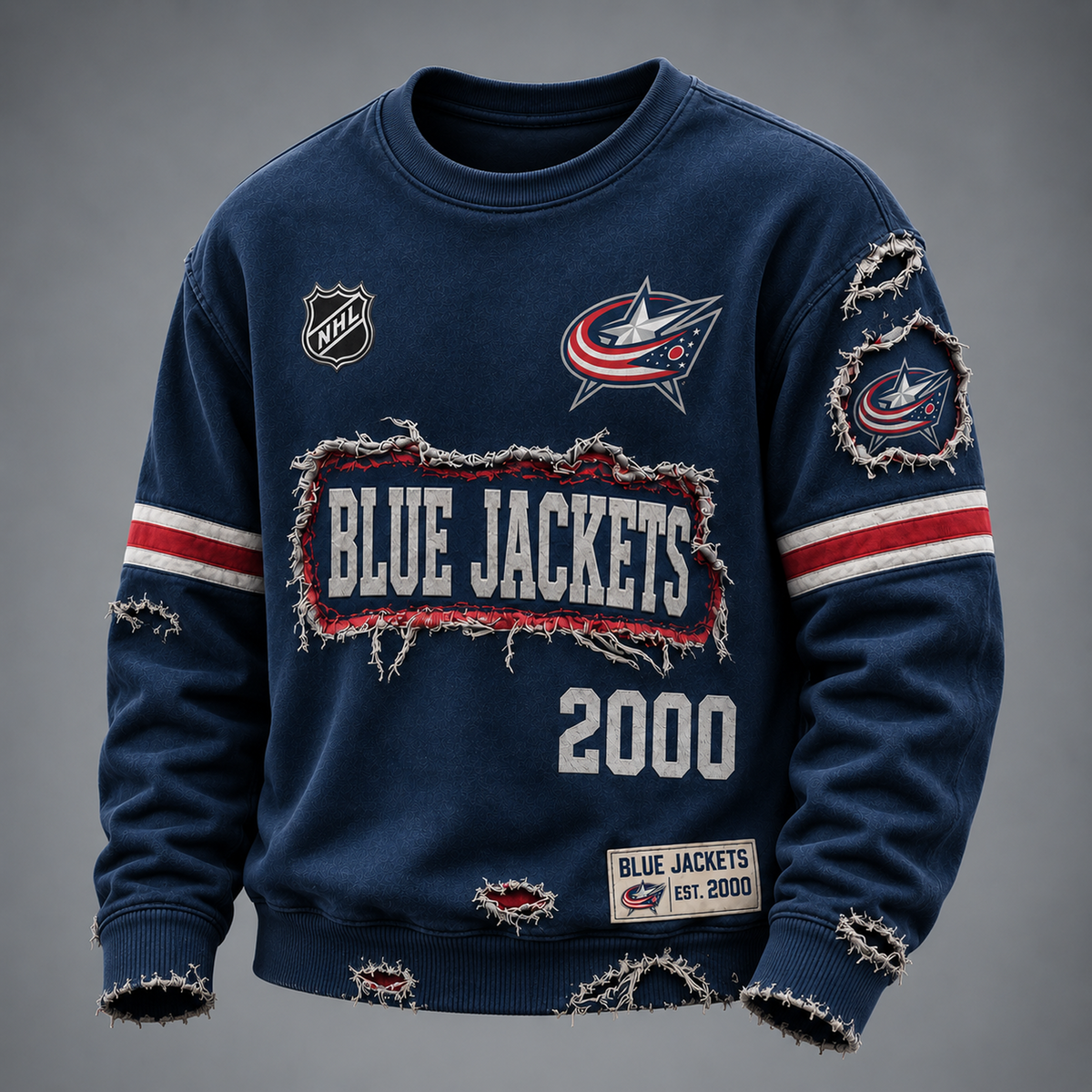 CBJ x NHL Distressed Premium Sweatshirt