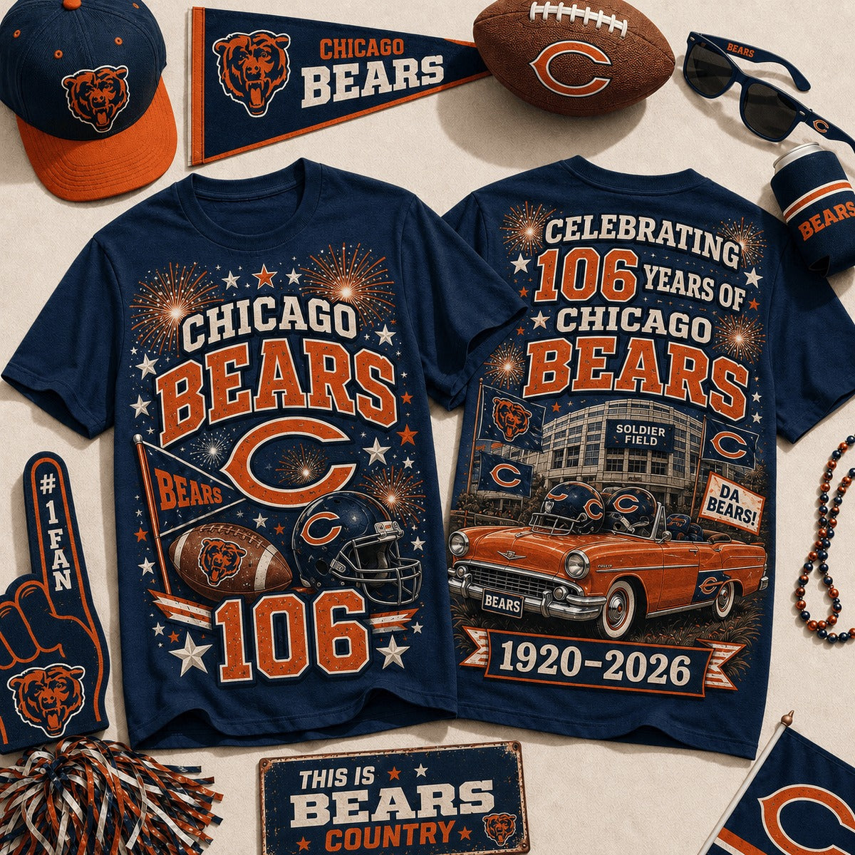 CHI Premium NFL Legacy Celebration 3D Shirt