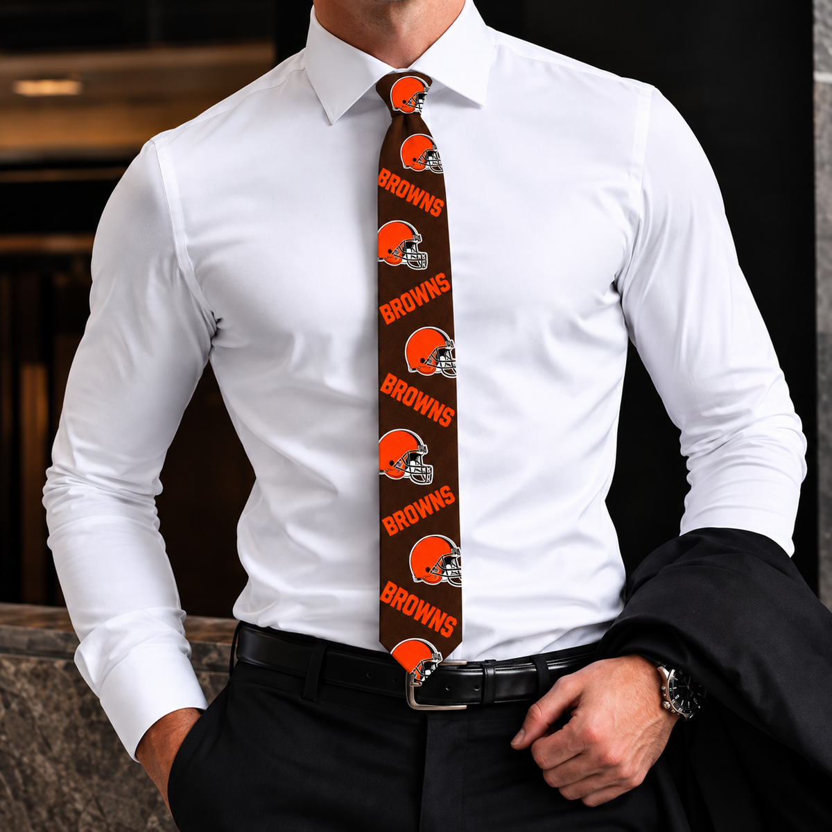 CLE x NFL Personalized Men NeckTie