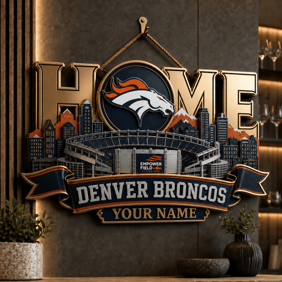 DB x NFL Metal Wall Art - Custom Name Football Gift