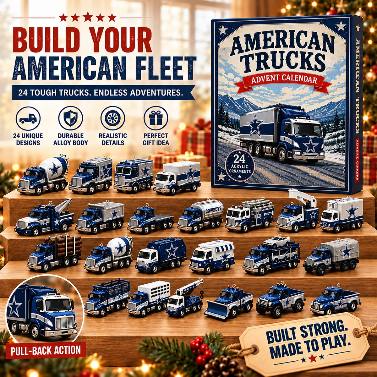 DC x NFL Personalized 24 Days Of American Trucks Advent Calendar Blink Box
