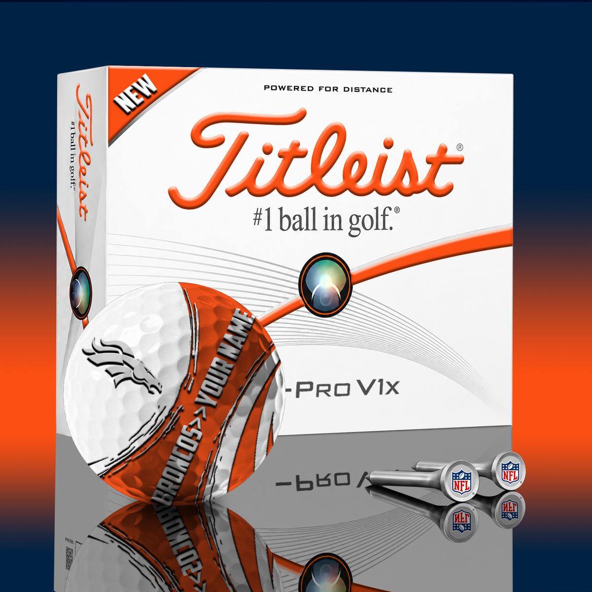 DEN x NFL PERSONALIZED GOLF BALL LIMITED EDITION