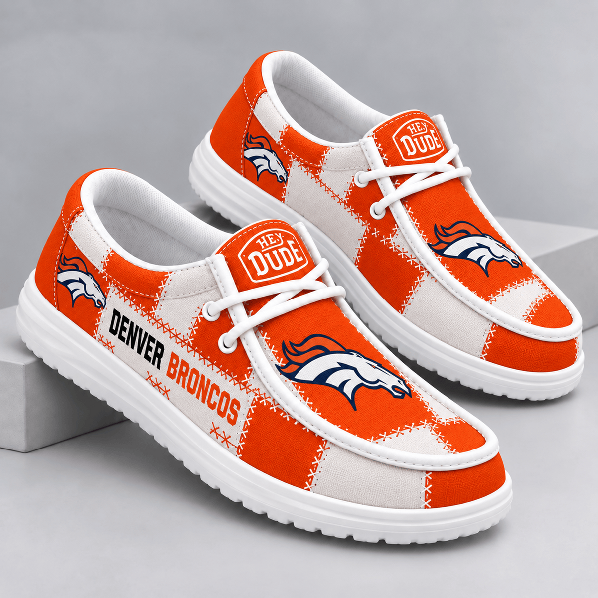 DEN x NFL Team Logo Patchwork Loafer Shoes