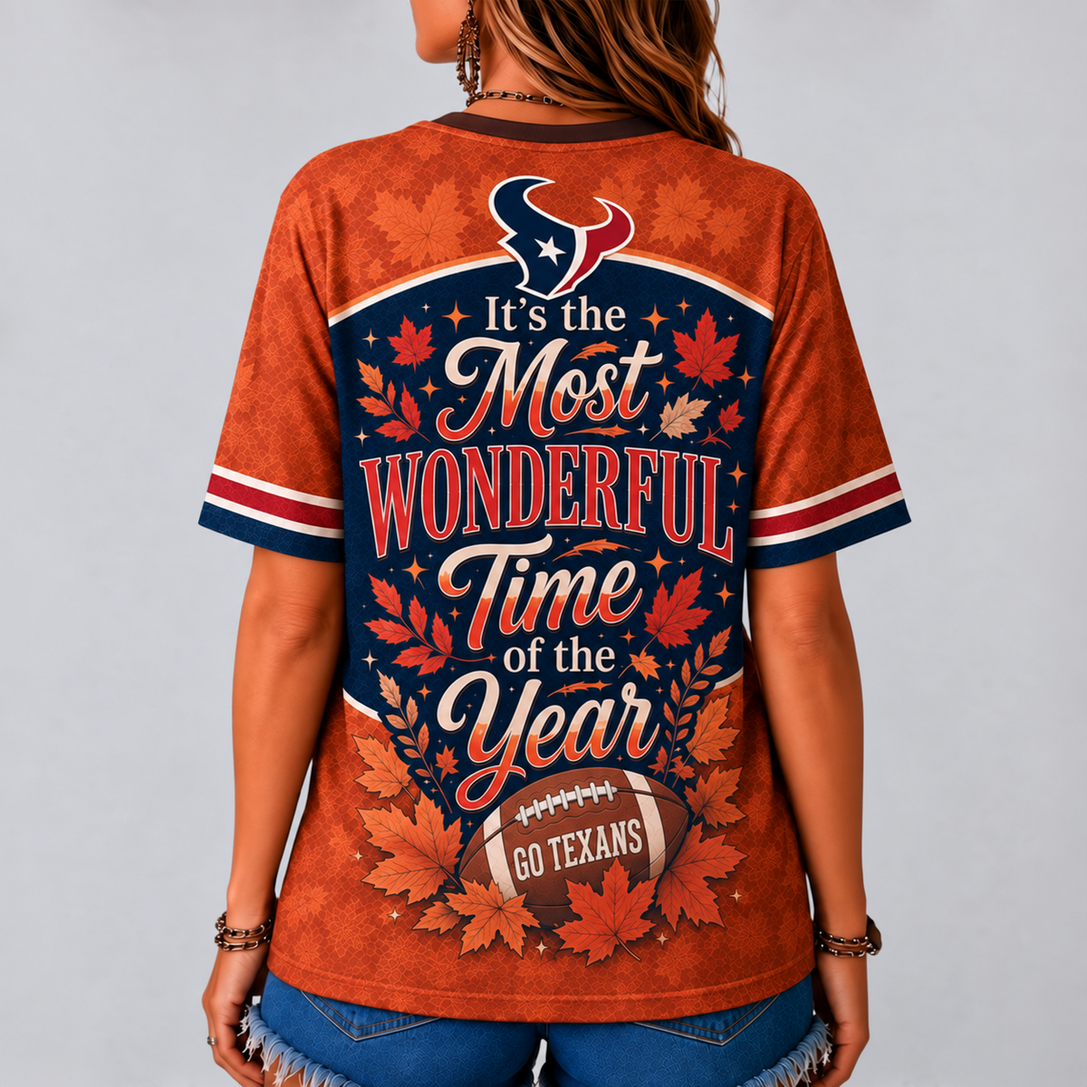 HT Premium NFL Fall Game Day V-Neck Shirt