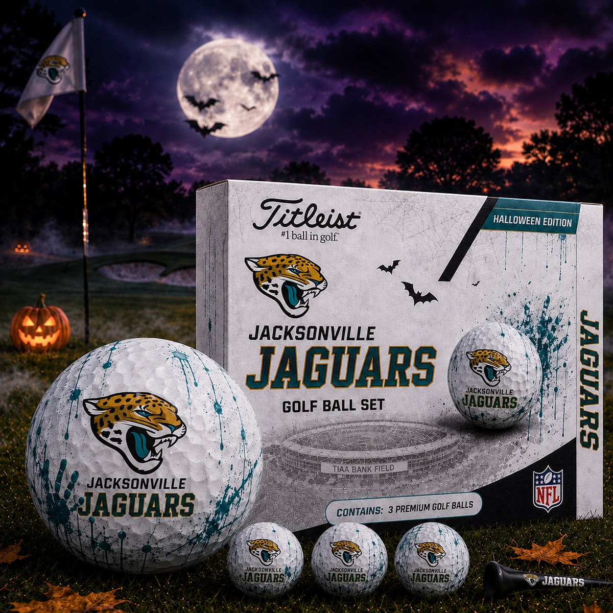 JAC x NFL Halloween Edition Golf Ball Set – 3 Premium Golf Balls