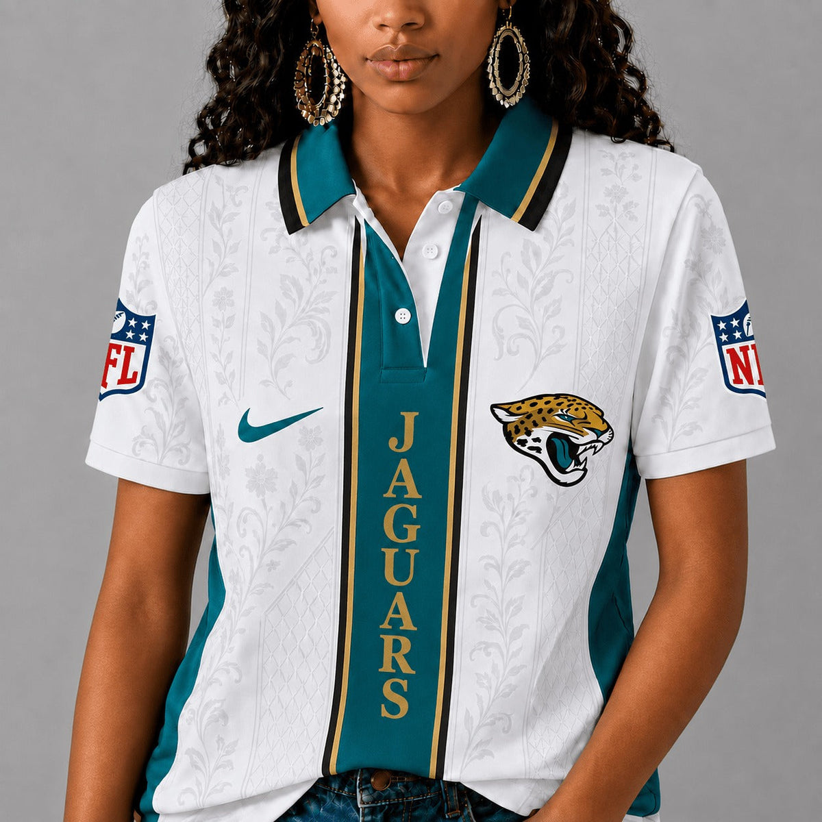 JJ Premium NFL Floral Elegance Polo Shirt