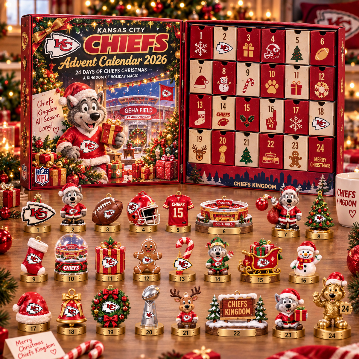KC x NFL Christmas Advent Calendar 2026 โ 24 Days of NFL Mascot & Holiday Collectibles