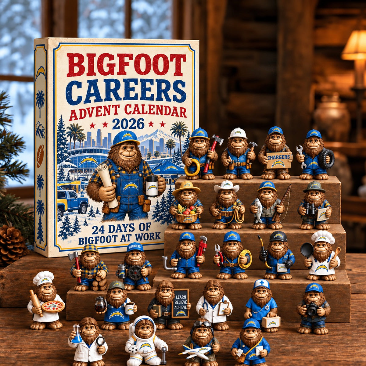 LAC x NFL Personalized 24 Days Of Bigfoot Advent Calendar Blink Box