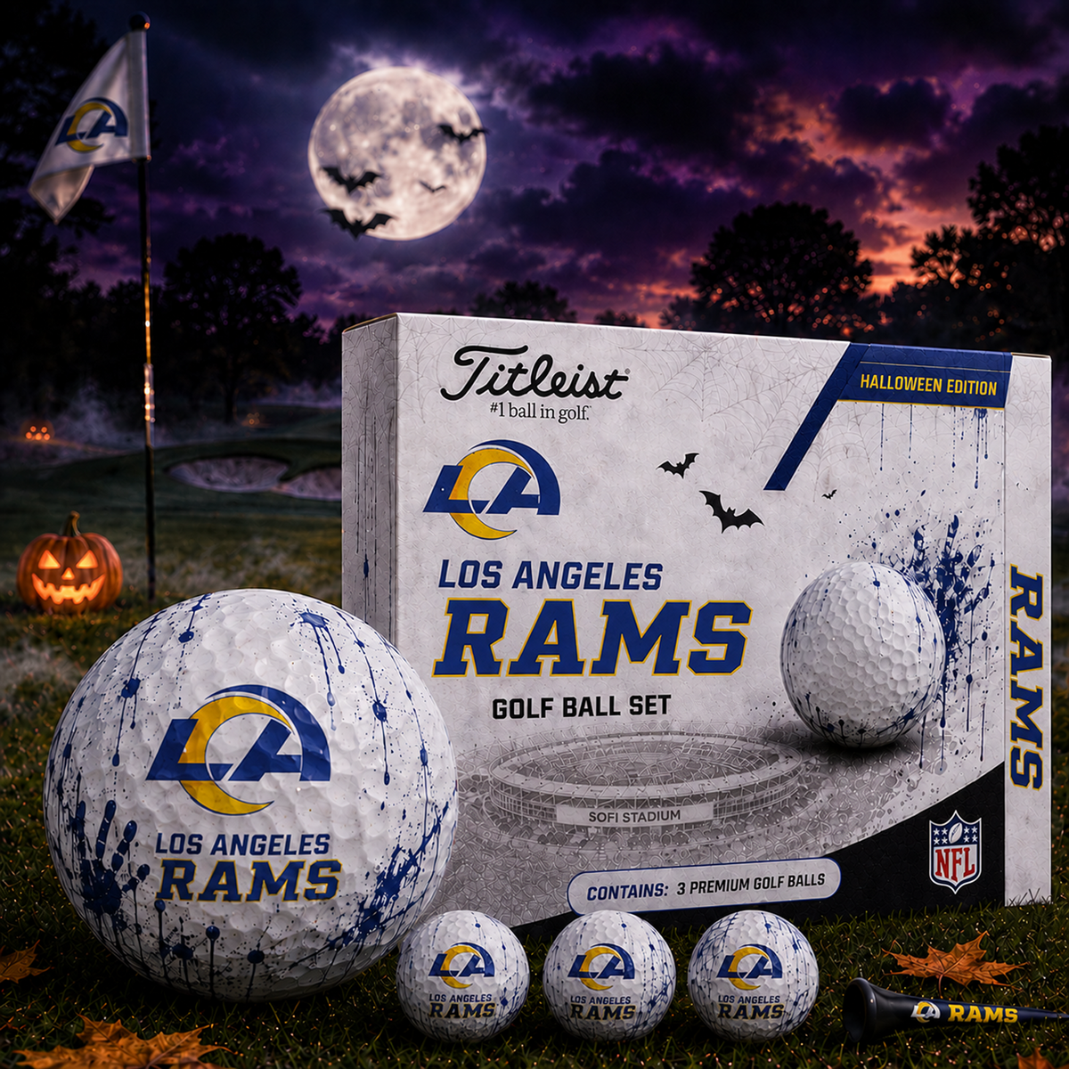 LAR x NFL Halloween Edition Golf Ball Set – 3 Premium Golf Balls