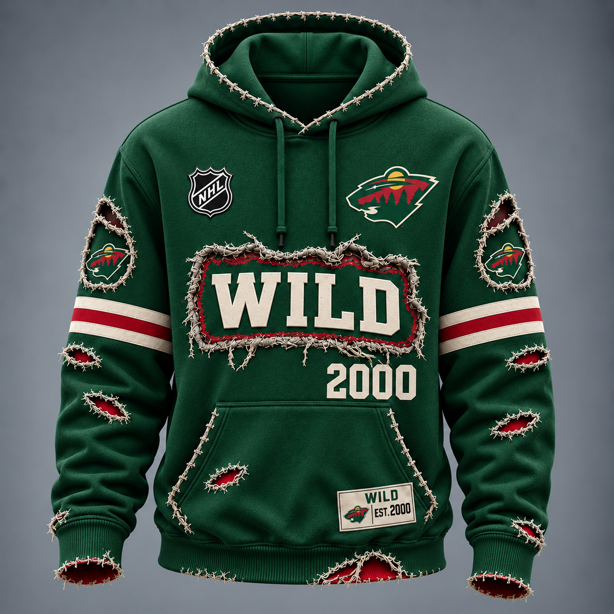 MIN x NHL Distressed Premium Hoodie
