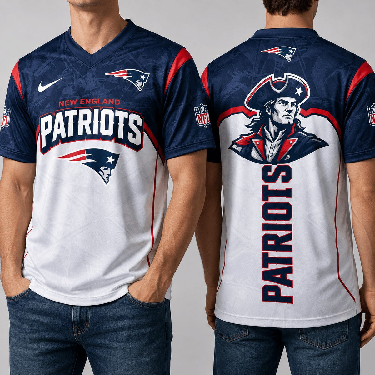 NEP Premium NFL Power Graphic 3D V-neck Shirt