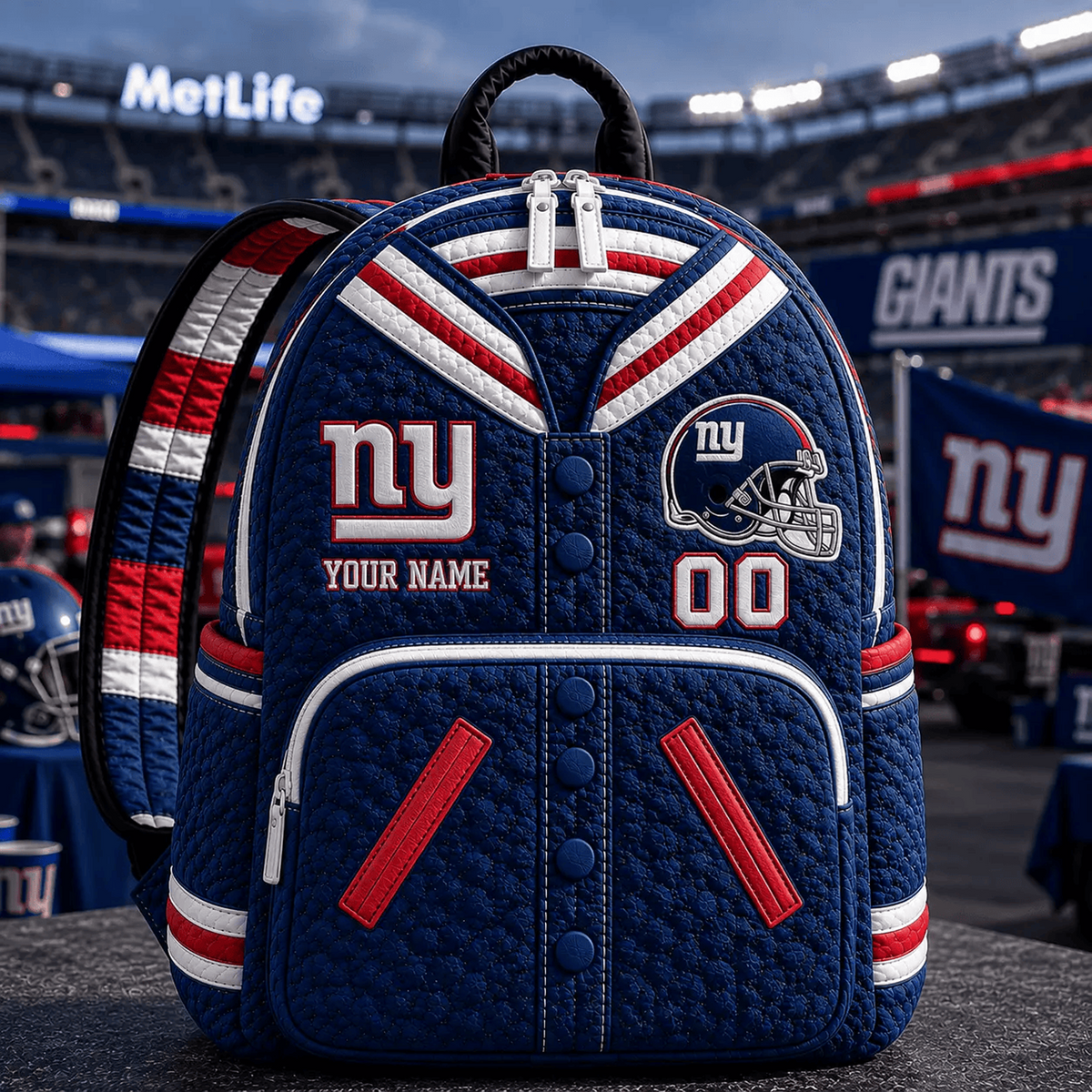 NYG x NFL Premium Varsity Quilted Backpack Personalized Gift For Fan - Limited Edition