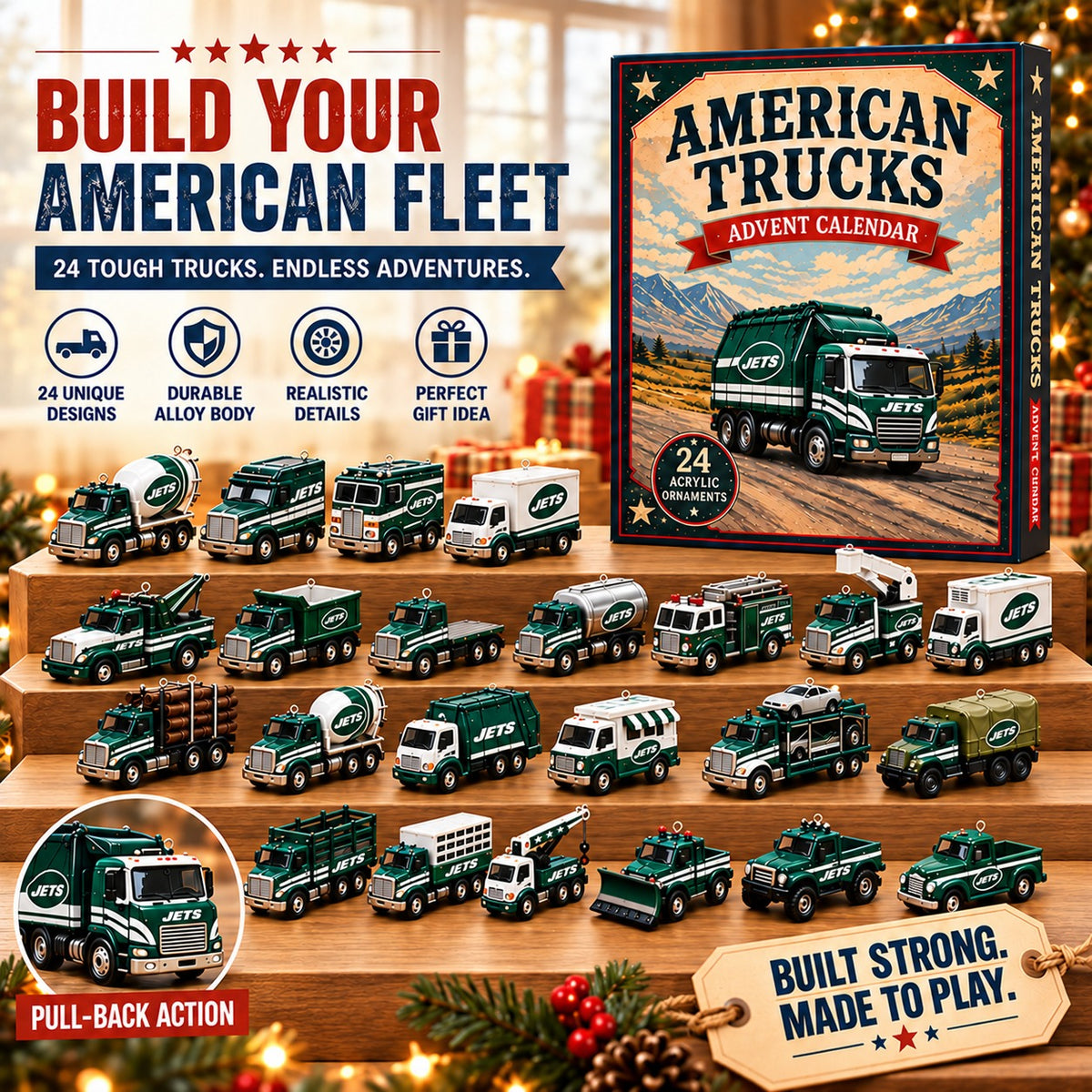 NYJ x NFL Personalized 24 Days Of American Trucks Advent Calendar Blink Box