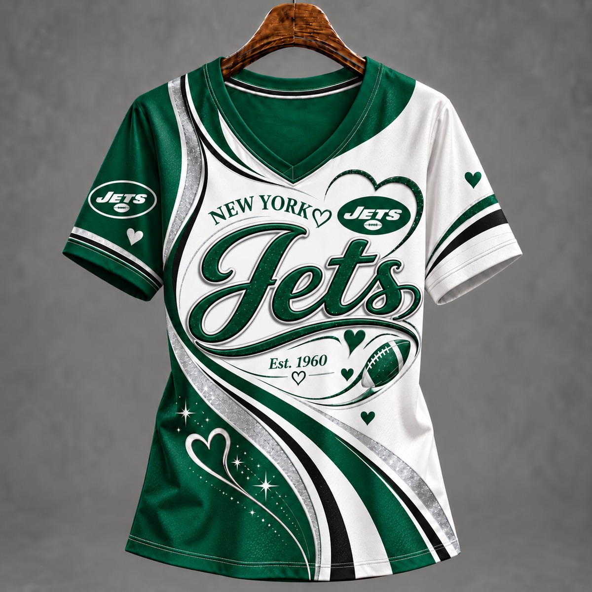 NYJ x NFL Premium Womenƒ??s V-Neck Shirt