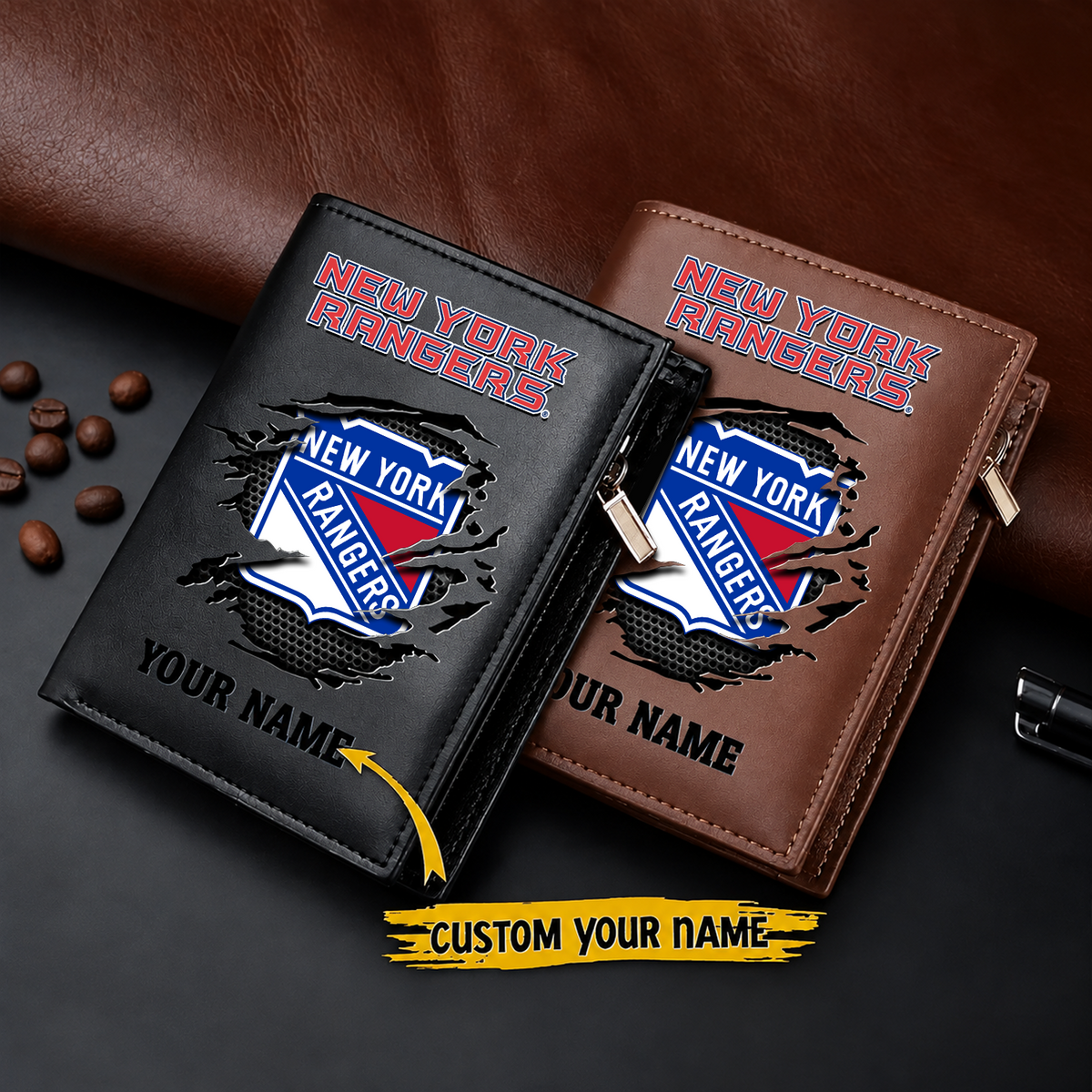 NYR x NHL Men Slim Vertical Wallets New