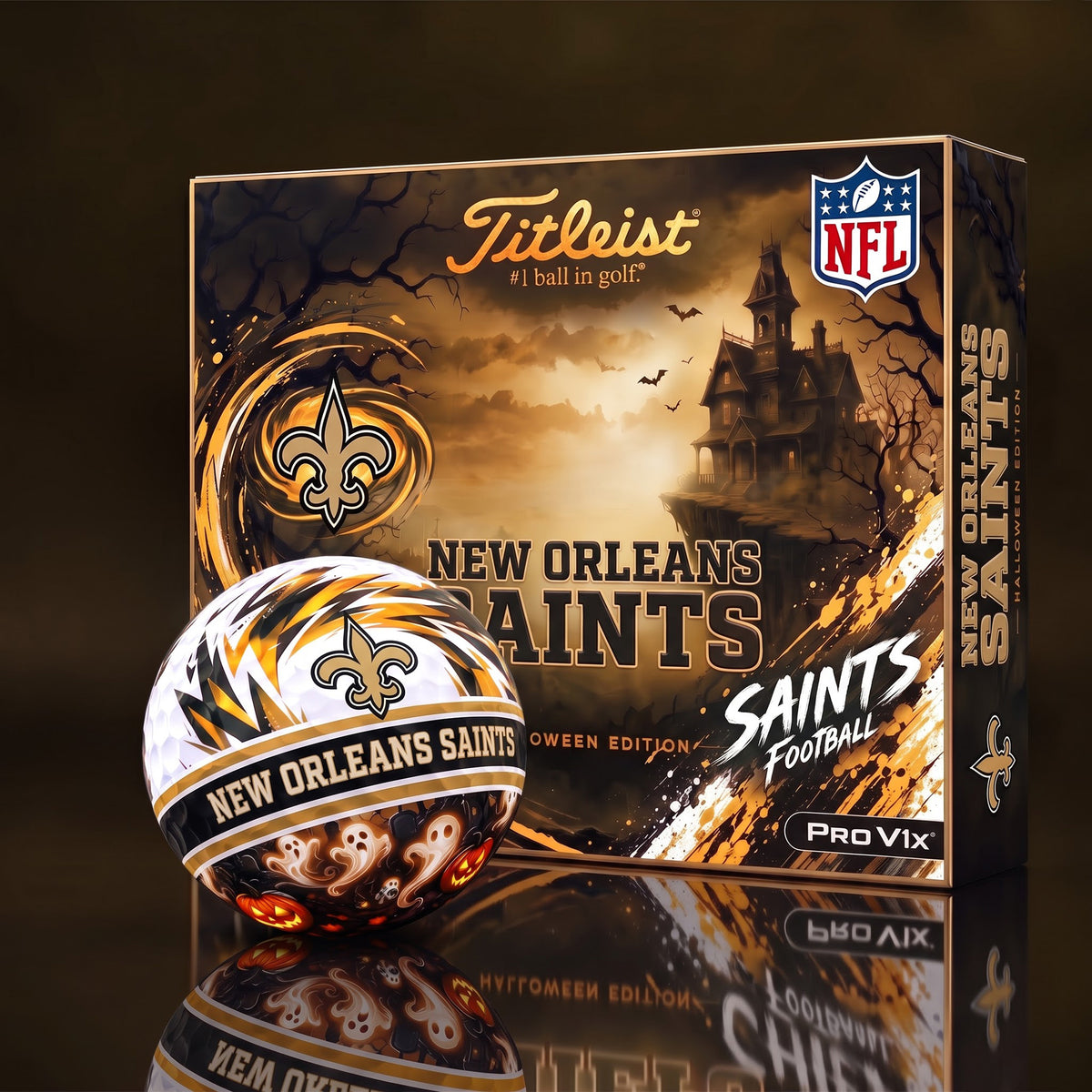 OFFICAL TITLIEST X PREMIUM NFL NO DELUXE PERSONALIZED HALLOWEEN HORROR FAIRWAY V3 GOLF BALL SET EDITION