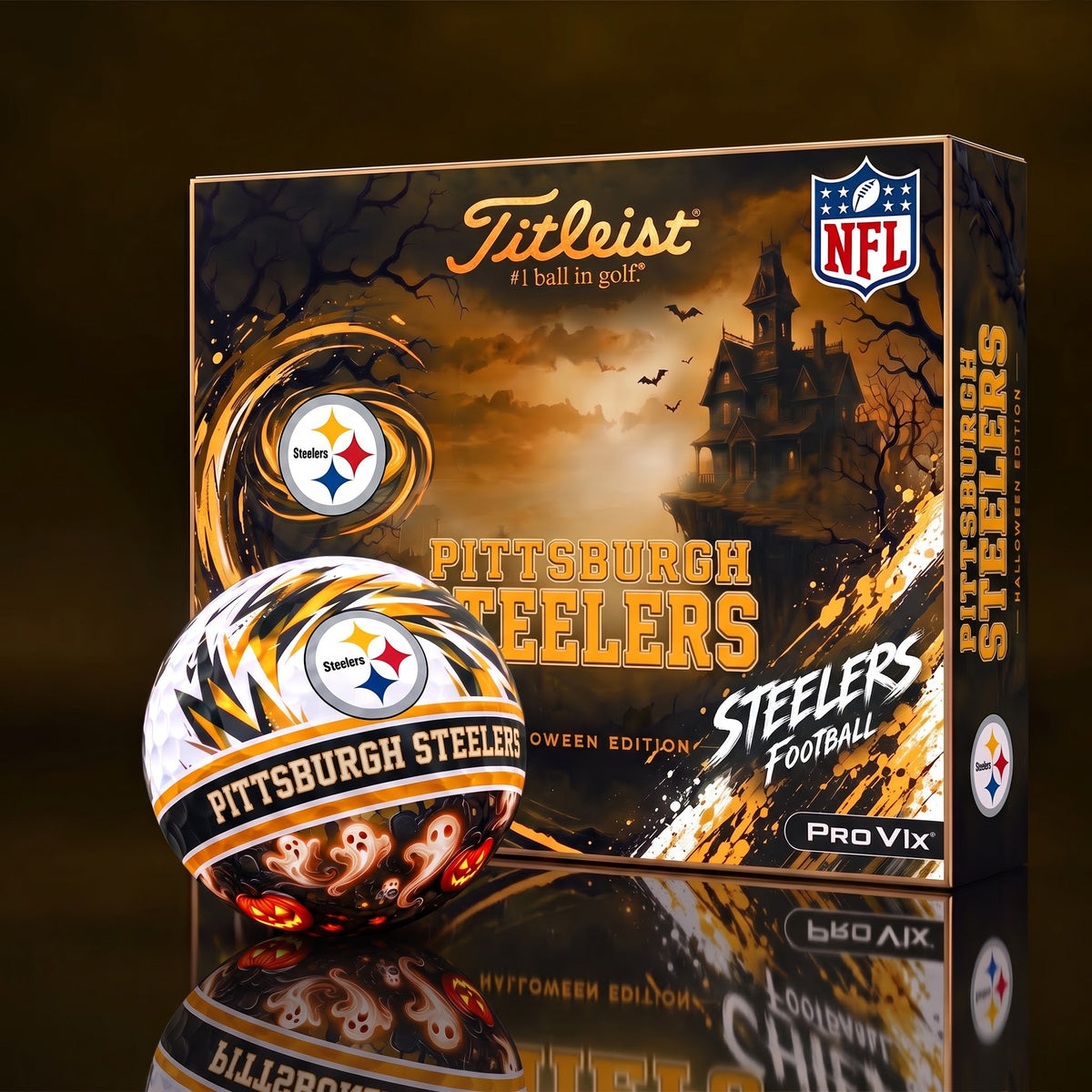 OFFICAL TITLIEST X PREMIUM NFL PIT DELUXE PERSONALIZED HALLOWEEN HORROR FAIRWAY V3 GOLF BALL SET EDITION