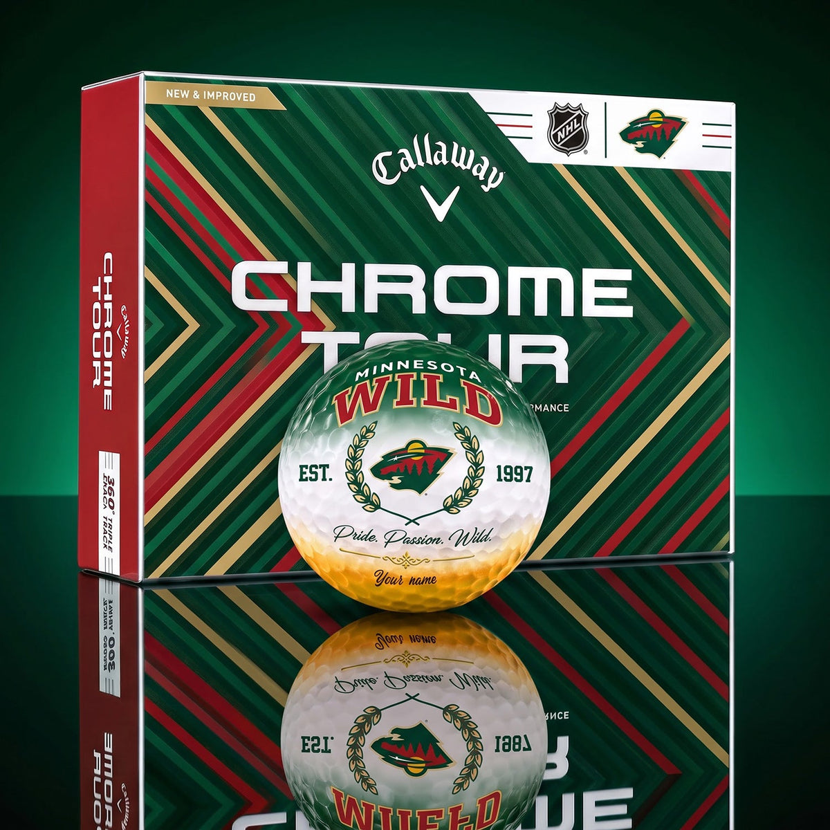 OFFICIAL CALLAWAY X PREMIUM NHL MW BESPOKE NAME GOLF BALL LIMITED EDITION