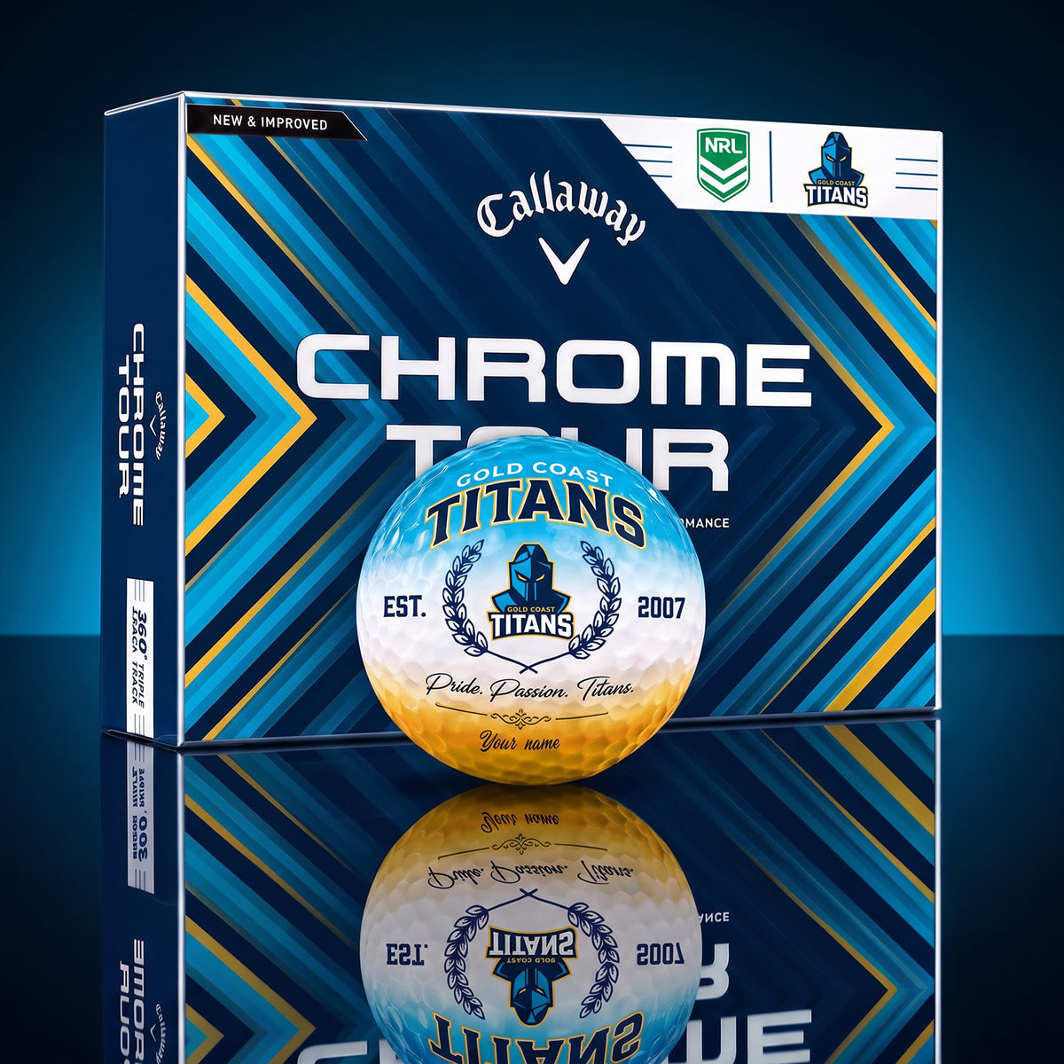 OFFICIAL CALLAWAY X PREMIUM NRL GCT BESPOKE NAME GOLF BALL LIMITED EDITION