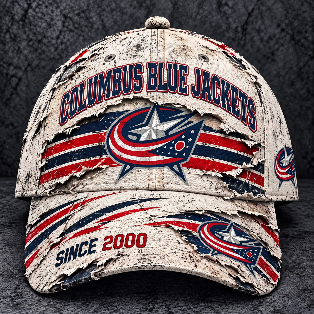OFFICIAL NHL X PREMIUM CBJ BESPOKE TYE-DIE CLASSIC CAP V3 EDITION
