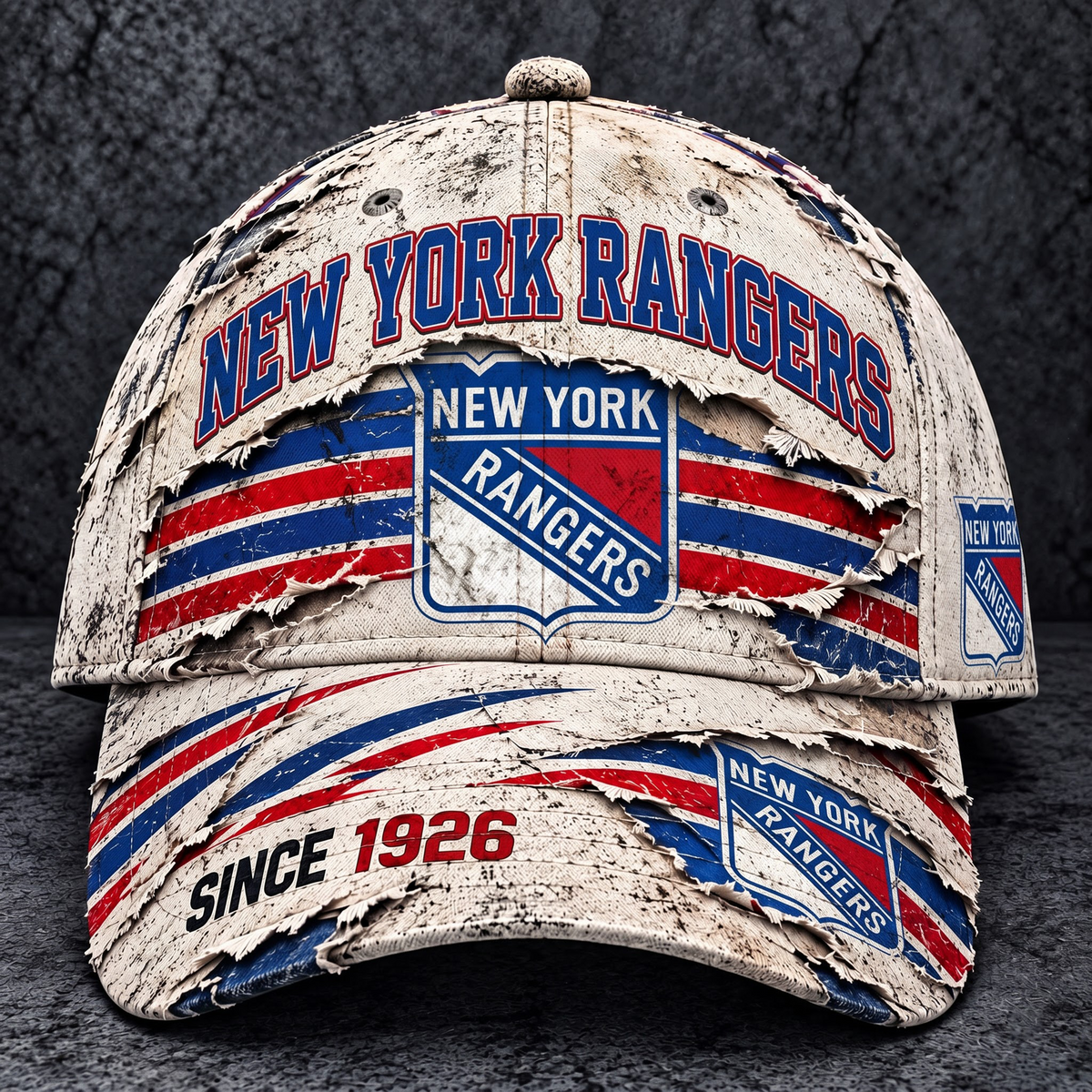 OFFICIAL NHL X PREMIUM NYR BESPOKE TYE-DIE CLASSIC CAP V3 EDITION