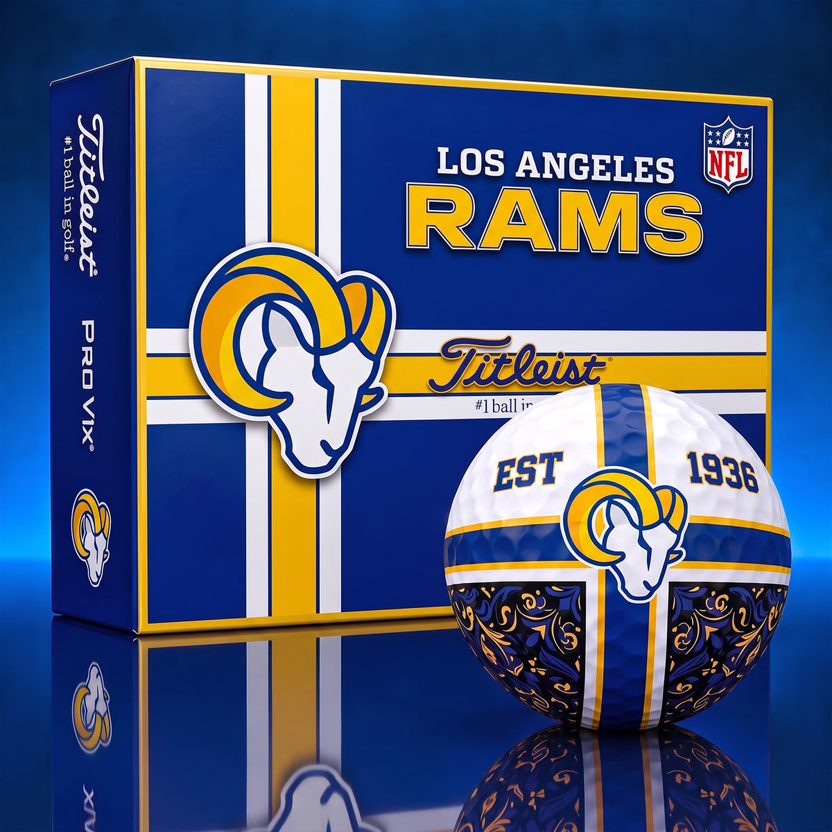 OFFICIAL TITLIEST X PREMIUM NFL LAR 3D GOLF BALL IN THE SHAPE OF A CROSS FOR FAN EDITION