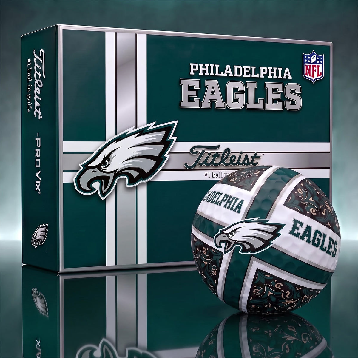 OFFICIAL TITLIEST X PREMIUM NFL PHI 3D GOLF BALL IN THE SHAPE OF A CROSS FOR FAN EDITION V2