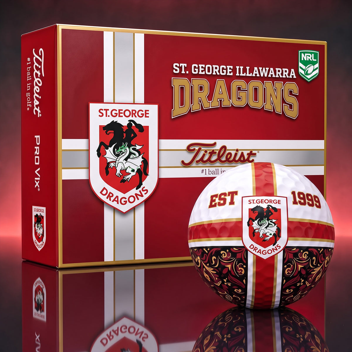 OFFICIAL TITLIEST X PREMIUM NRL DRA 3D GOLF BALL IN THE SHAPE OF A CROSS FOR FAN EDITION