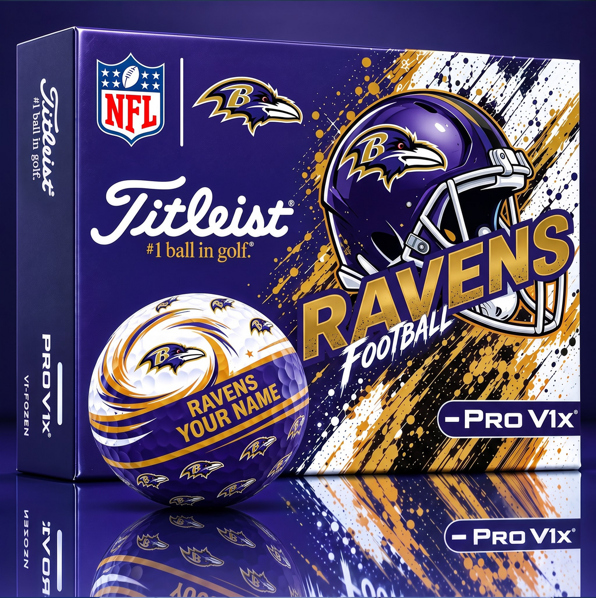 OFFICIAL TITLIEST X SIGNATURE NFL BR BESPOKE NAME NEON GOLF BALL LIMITED EDITION V6