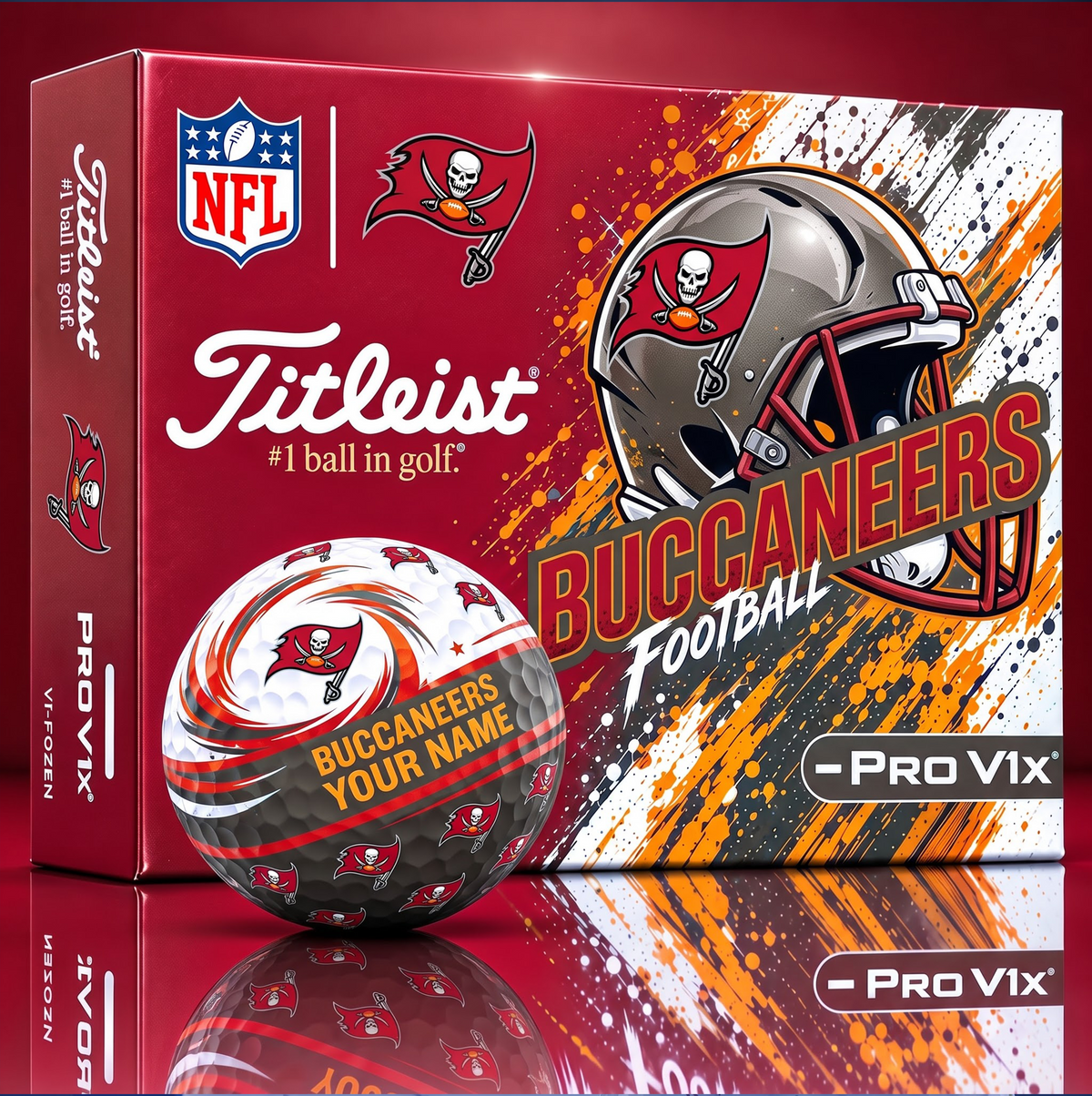 OFFICIAL TITLIEST X SIGNATURE NFL TBB BESPOKE NAME NEON GOLF BALL LIMITED EDITION V6