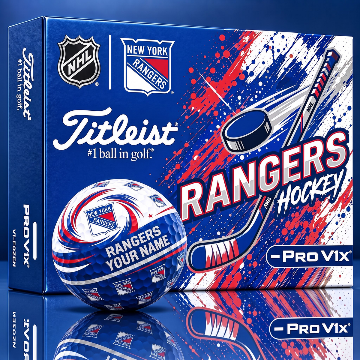 OFFICIAL TITLIEST X SIGNATURE NHL NYR BESPOKE 3D TIE-DYE V3 GOLF BALL SET EDITION
