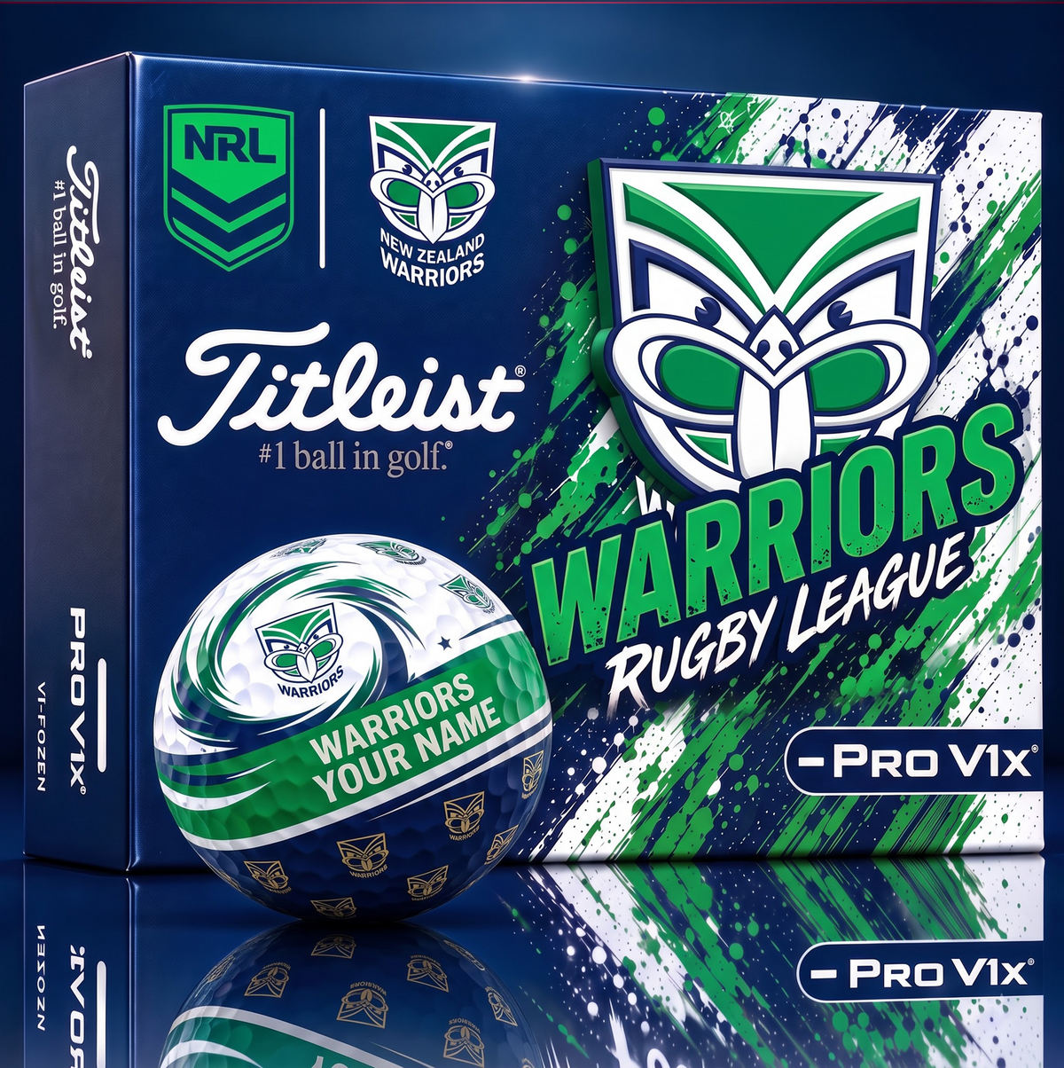 OFFICIAL TITLIEST X SIGNATURE NRL WAR BESPOKE NAME NEON GOLF BALL LIMITED EDITION V6