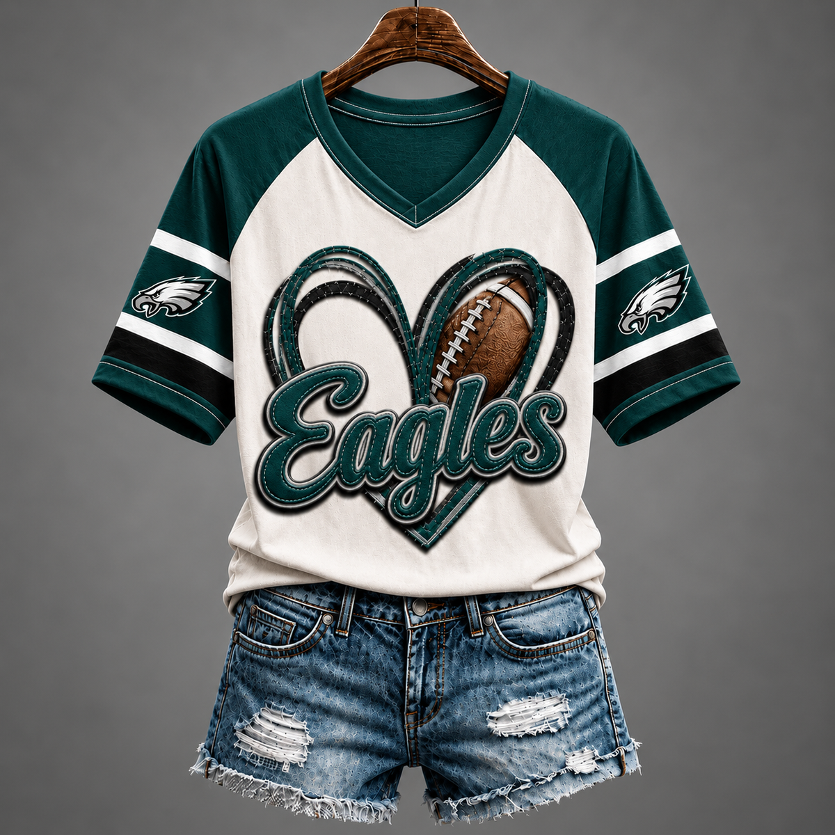 PE x Premium V-Neck Womenƒ??s Shirt