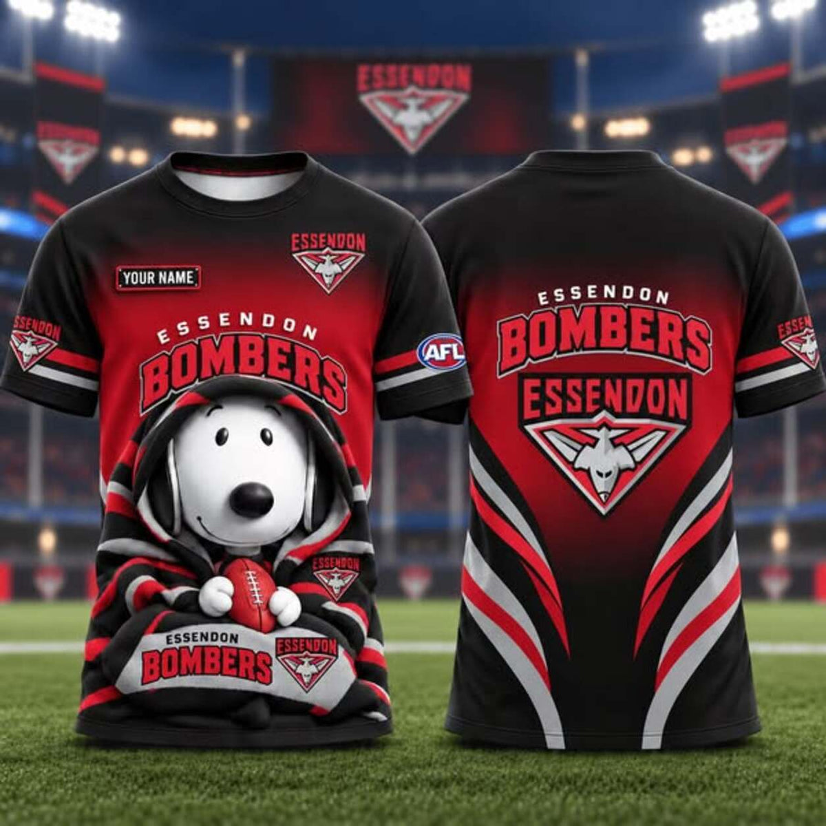 PREMIUM AFL X ESS SNOPPY PERSONLIZED TSHIRT LIMITED EDITION