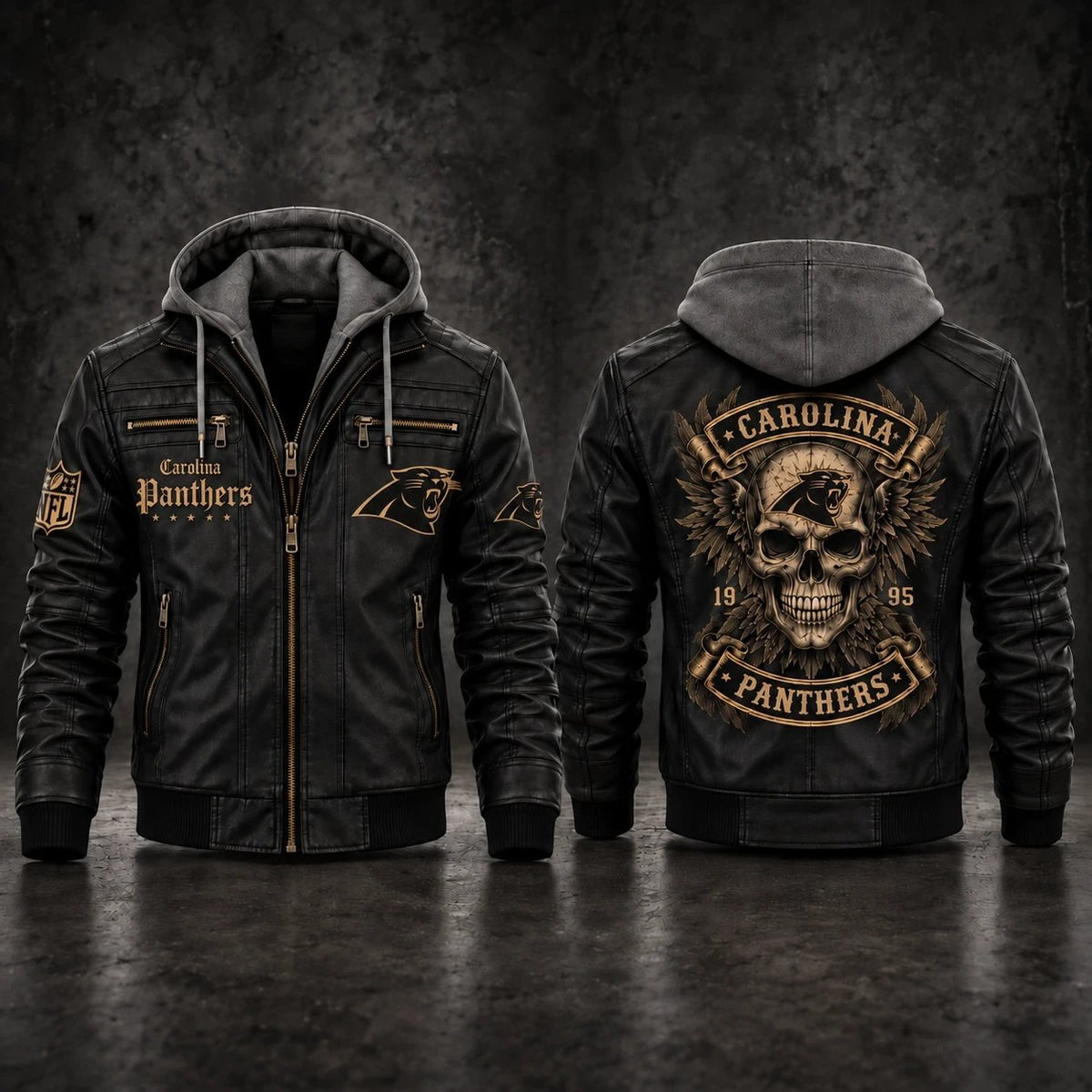 PREMIUM NFL X CAR EXCLUSIVE BESPOKE HOODED LEATHER JACKET EDITION