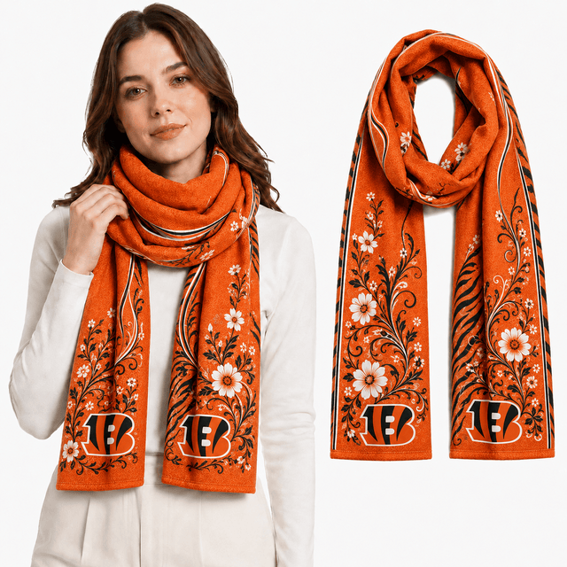 PREMIUM NFL X CIN EXCLUSIVE Floral Scarf Big Gift For Women Limited Edition