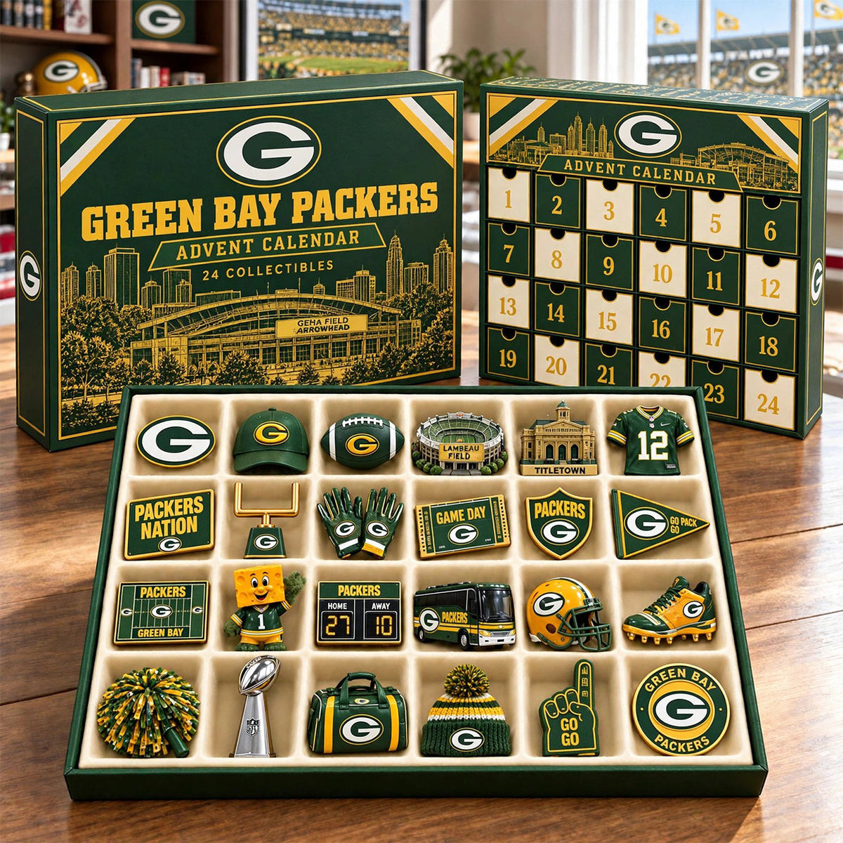 PREMIUM NFL X GB BESPOKE OFFICIAL NFL 24-Day Game Day Surprise Countdown Box Limited Edition