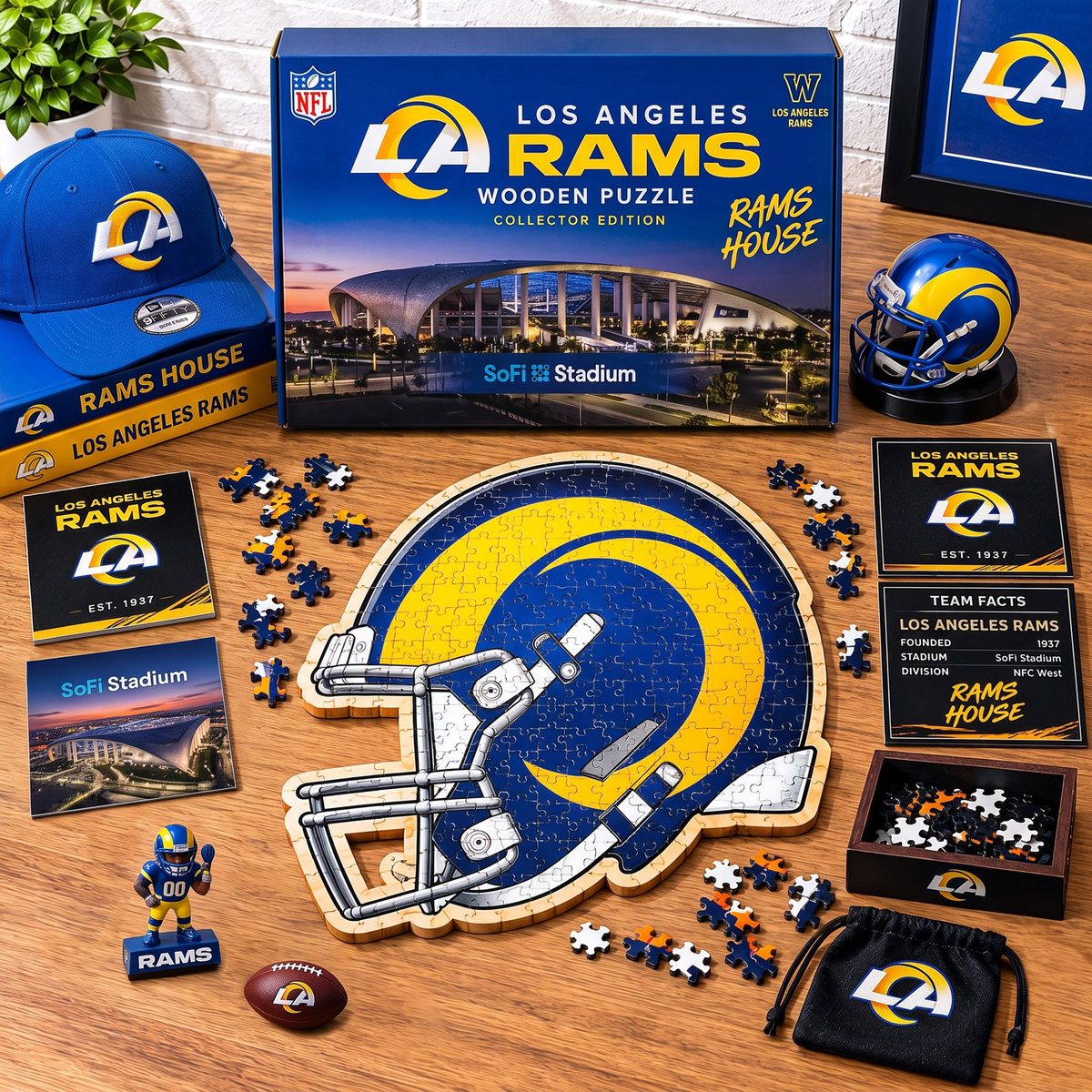 PREMIUM NFL X LAR EXCLUSIVE Helmet - Wooden Puzzle Gift For Fan Limited Edition