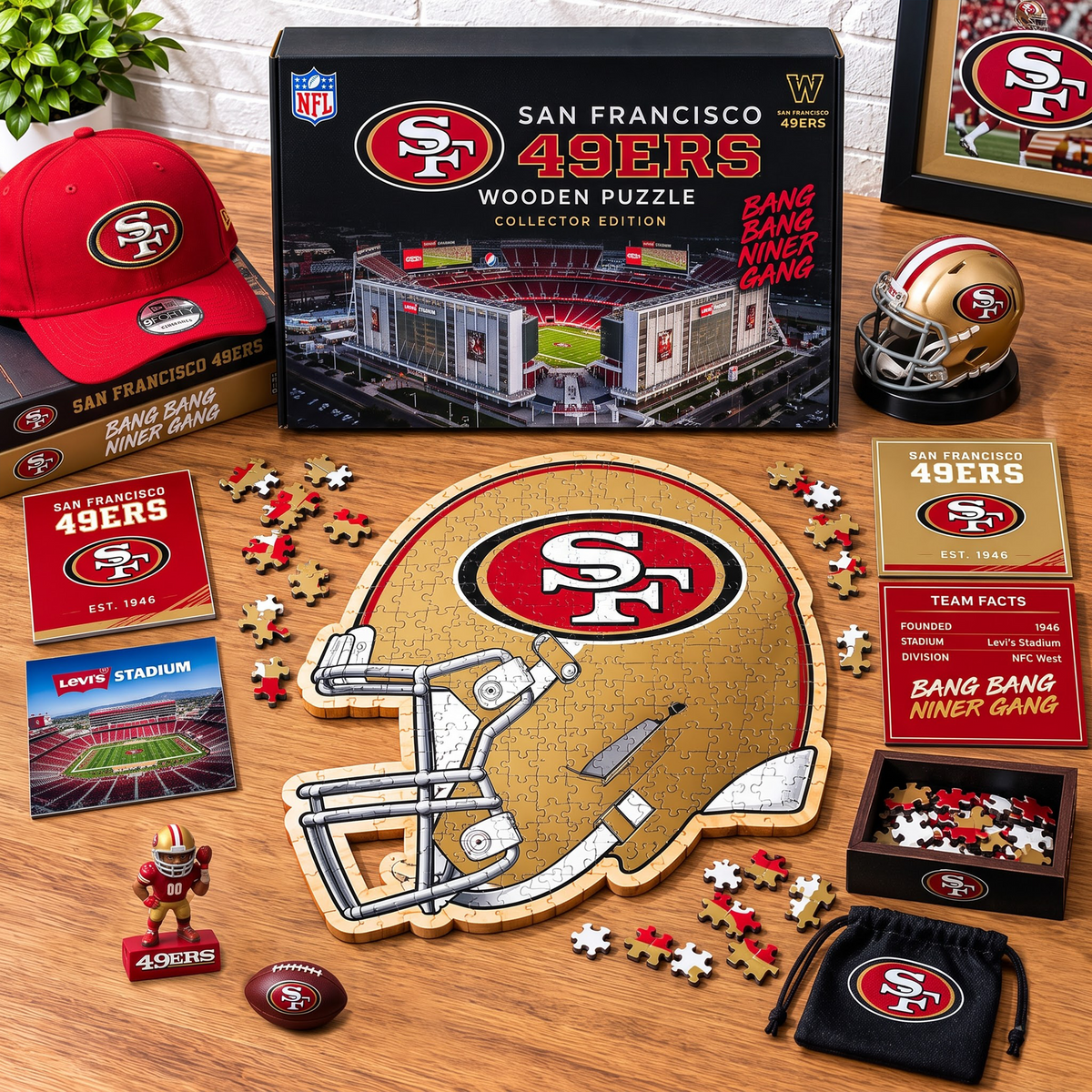 PREMIUM NFL X SF EXCLUSIVE Helmet - Wooden Puzzle Gift For Fan Limited Edition