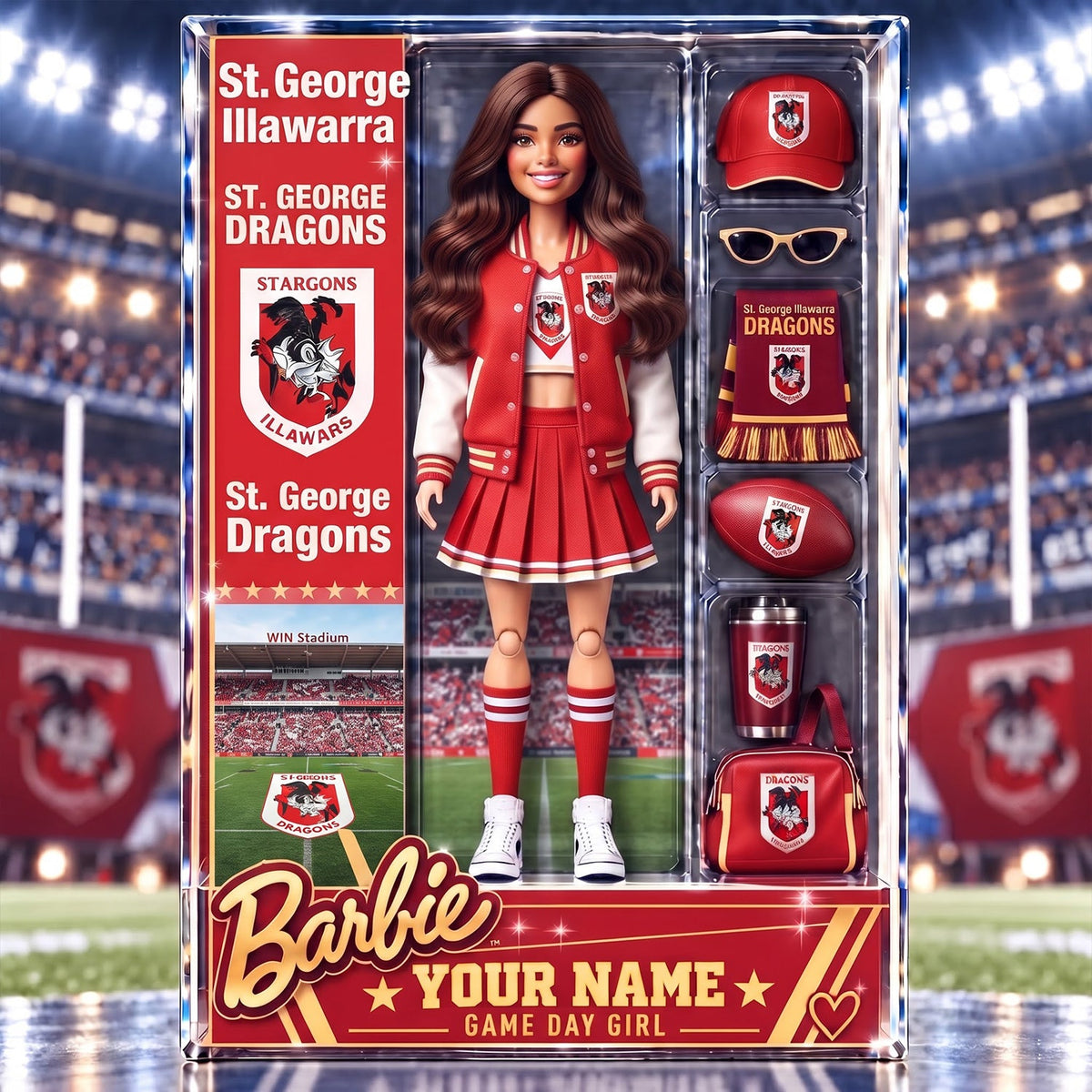 PREMIUM NRL X DRA EXCLUSIVE BARBIE PERSONALIZED Acrylic Block Plaque Gifts For Fan - Limited Edition