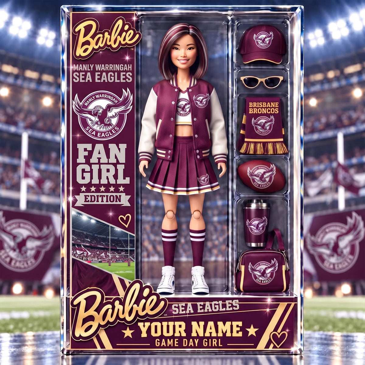 PREMIUM NRL X MWSE EXCLUSIVE BARBIE PERSONALIZED Acrylic Block Plaque Gifts For Fan - Limited Edition