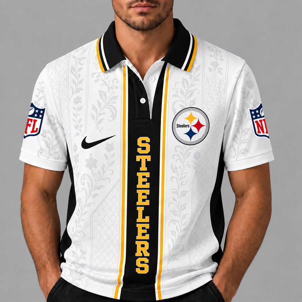 PS Premium NFL Floral Elegance Menƒ??s Polo Shirt