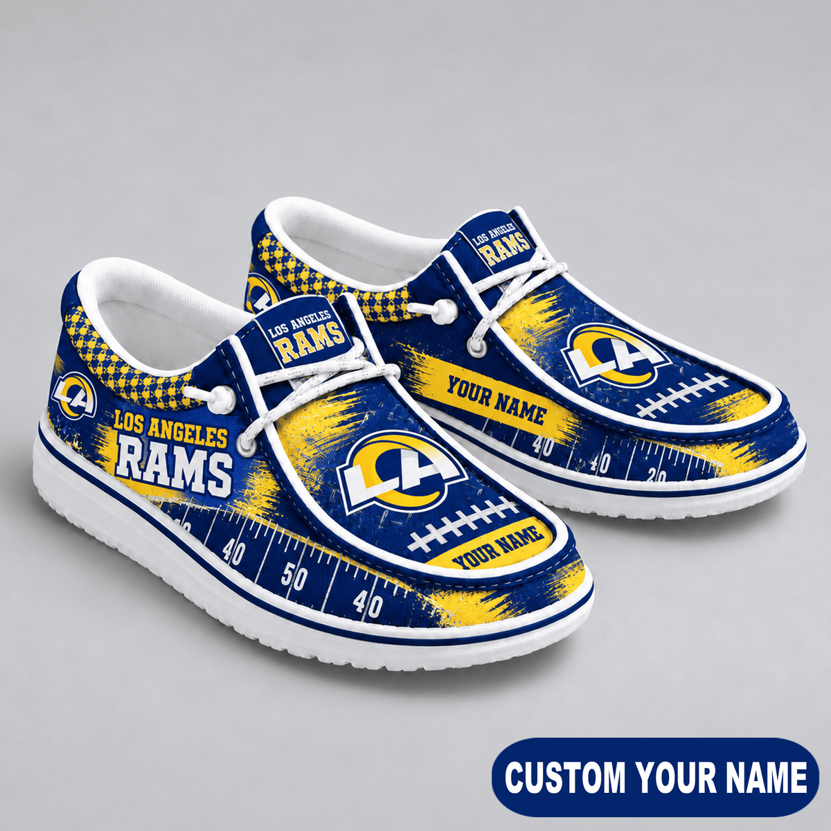 Premium NFL x LAR Game Day Yard Line Loafer Shoes